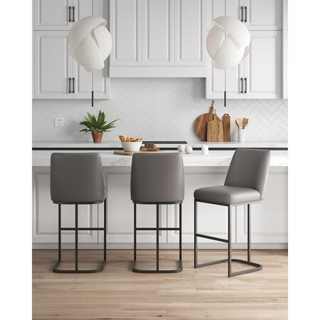 Manhattan Comfort Serena Barstool in Grey, 3PK 3-BS020-GY